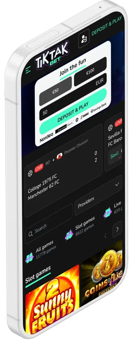 Tiktakbet Casino op Mobiel